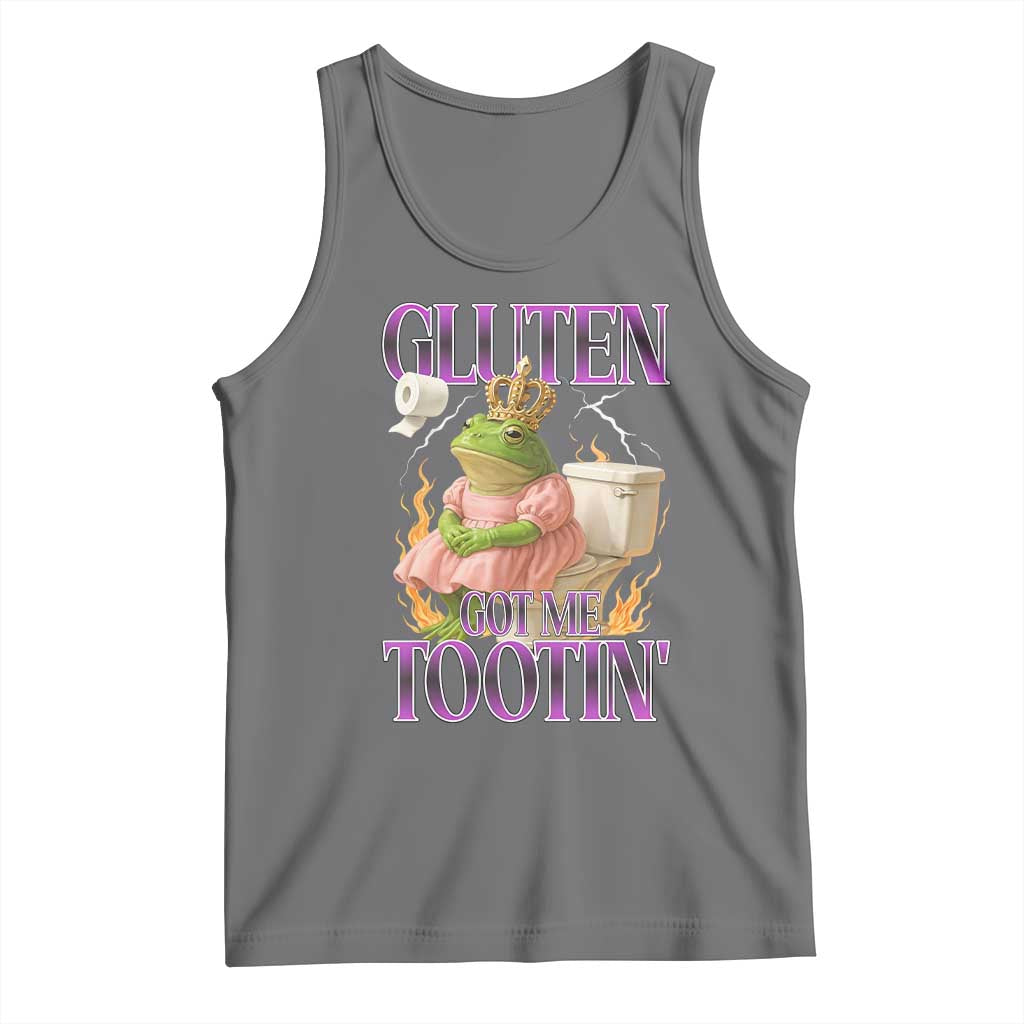Funny Gluten Free Frog Princess Toilet Meme Tank Top Gluten Got Me Tootin