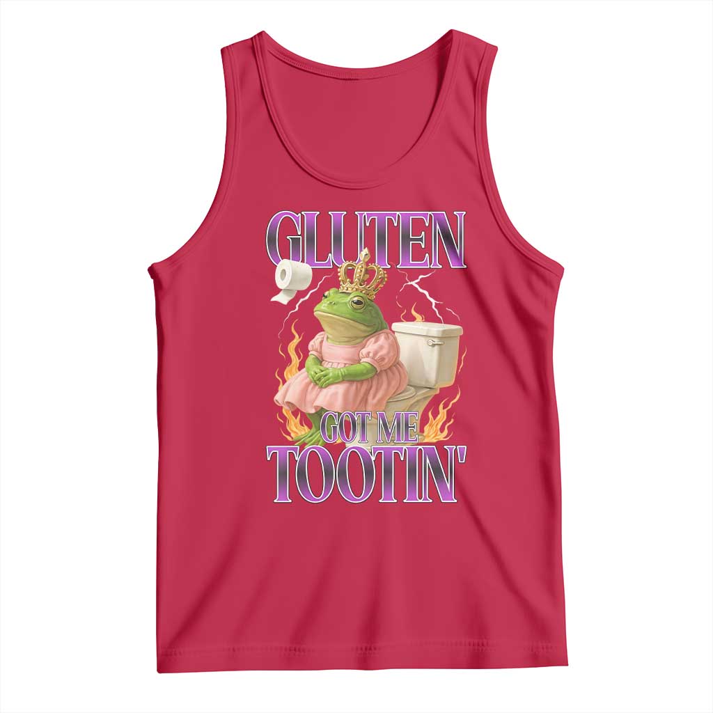Funny Gluten Free Frog Princess Toilet Meme Tank Top Gluten Got Me Tootin