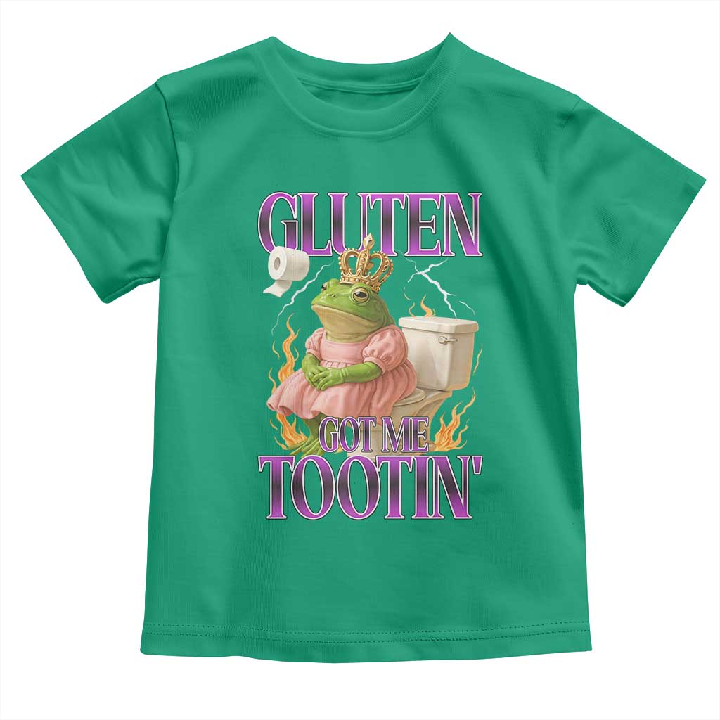 Funny Gluten Free Frog Princess Toilet Meme Toddler T Shirt Gluten Got Me Tootin
