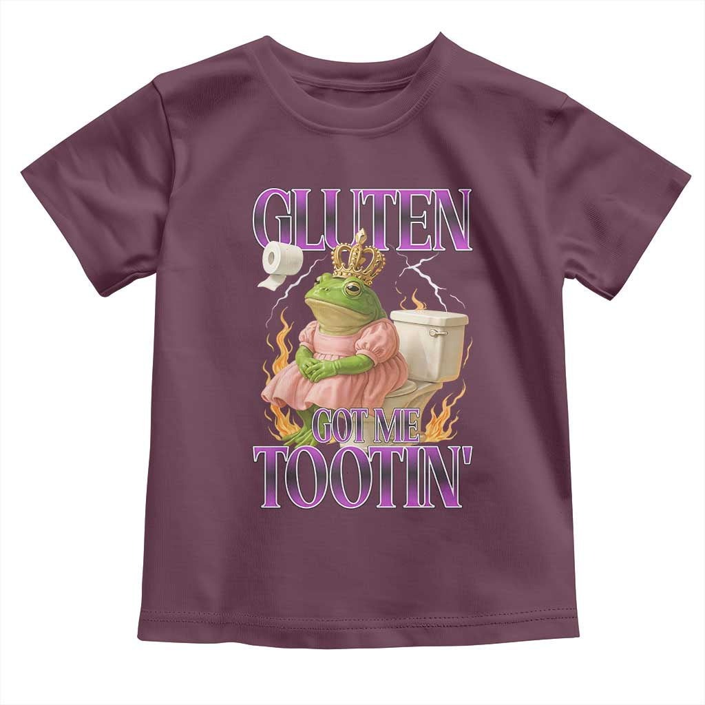 Funny Gluten Free Frog Princess Toilet Meme Toddler T Shirt Gluten Got Me Tootin