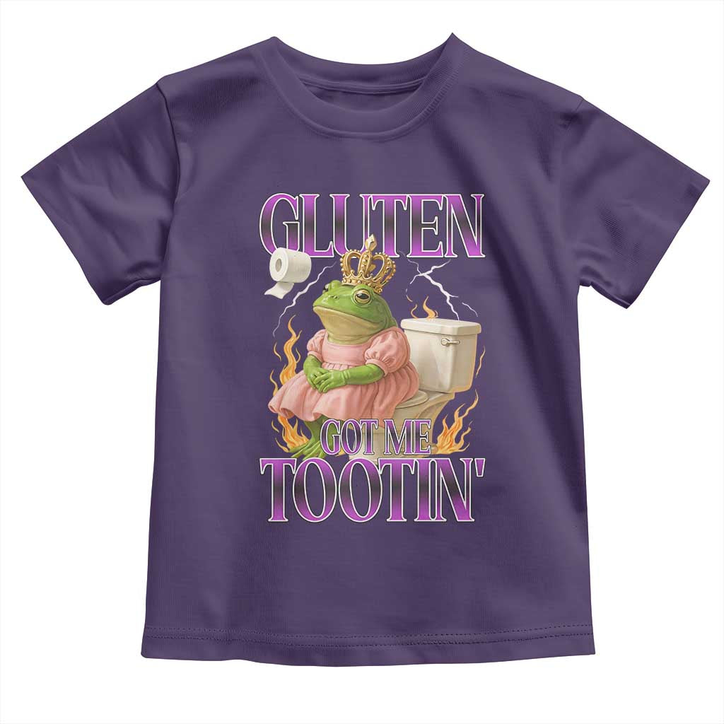 Funny Gluten Free Frog Princess Toilet Meme Toddler T Shirt Gluten Got Me Tootin