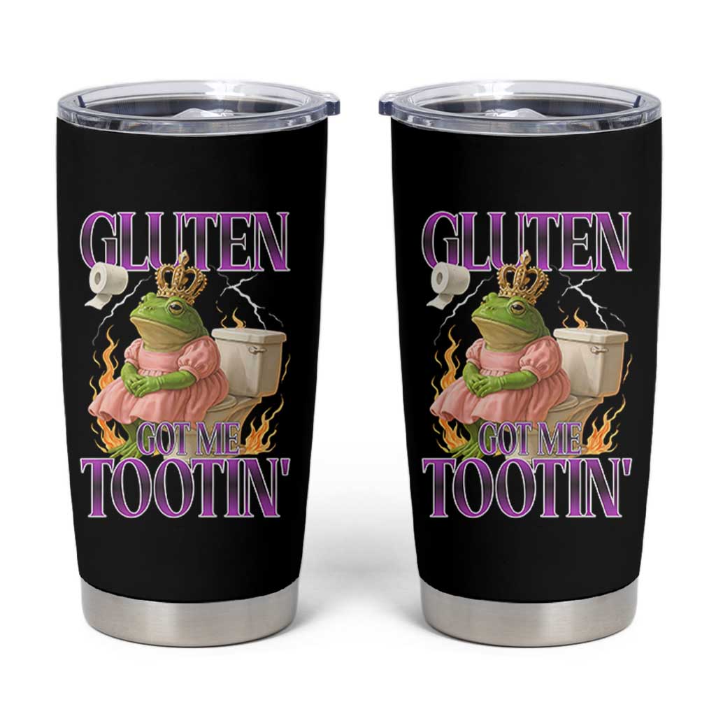Funny Gluten Free Frog Princess Toilet Meme Tumbler Cup Gluten Got Me Tootin