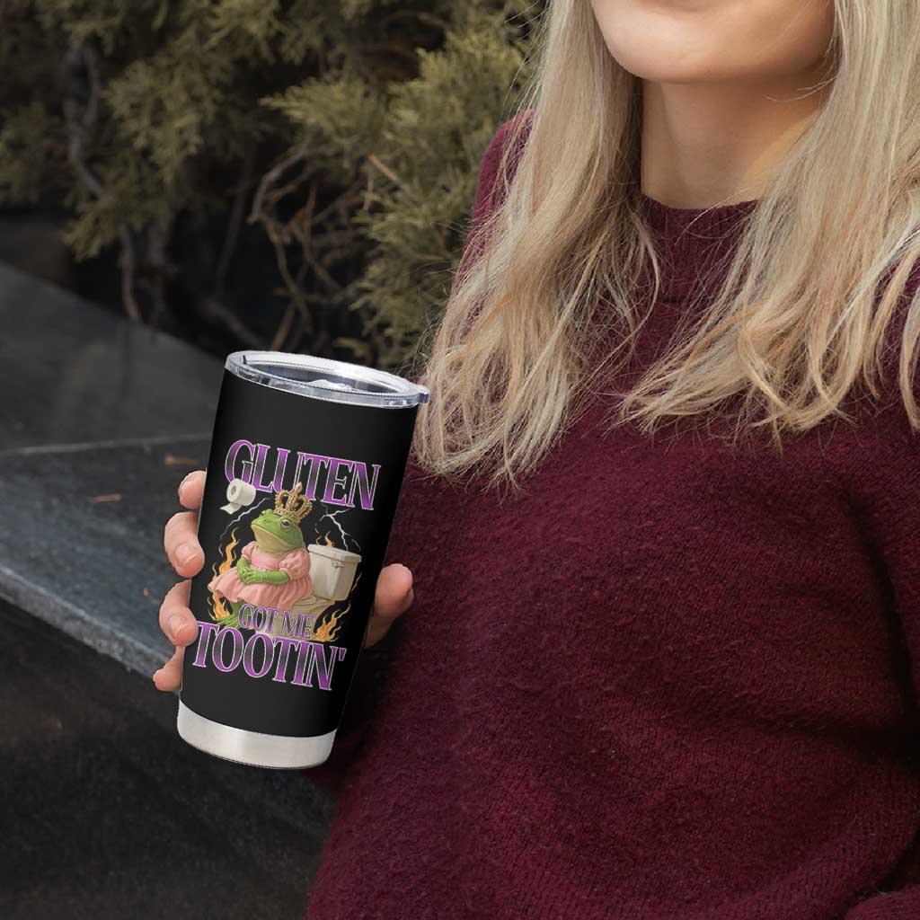 Funny Gluten Free Frog Princess Toilet Meme Tumbler Cup Gluten Got Me Tootin