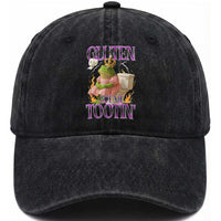 Funny Gluten Free Frog Princess Toilet Meme Washed Cotton Baseball Cap Gluten Got Me Tootin