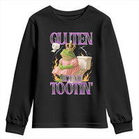 Funny Gluten Free Frog Princess Toilet Meme Youth Sweatshirt Gluten Got Me Tootin