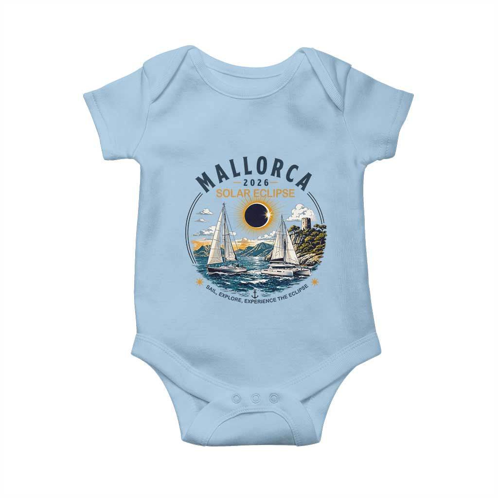 Mallorca Spain 2026 Total Solar Eclipse Baby Onesie Sailing Cruise Totality Sail Explore Experience Travel Souvenir