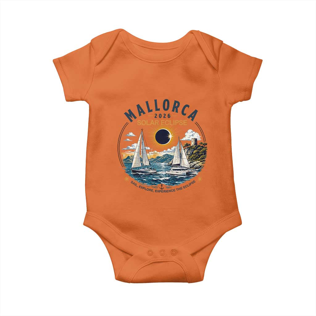Mallorca Spain 2026 Total Solar Eclipse Baby Onesie Sailing Cruise Totality Sail Explore Experience Travel Souvenir