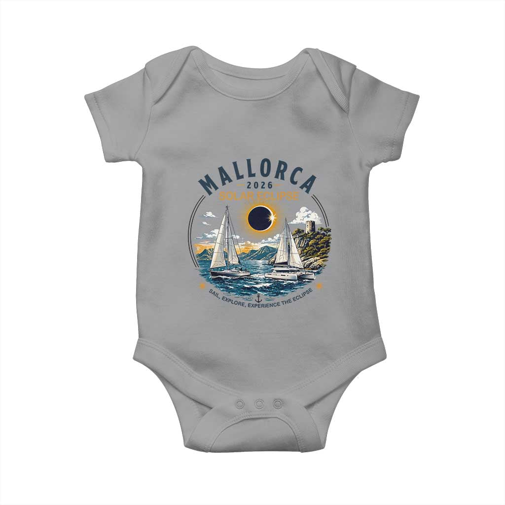 Mallorca Spain 2026 Total Solar Eclipse Baby Onesie Sailing Cruise Totality Sail Explore Experience Travel Souvenir