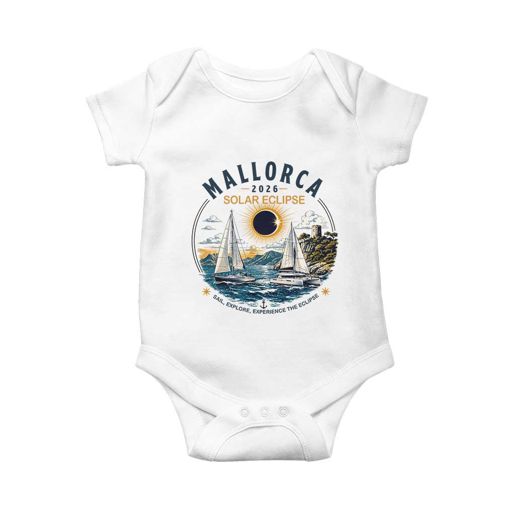 Mallorca Spain 2026 Total Solar Eclipse Baby Onesie Sailing Cruise Totality Sail Explore Experience Travel Souvenir