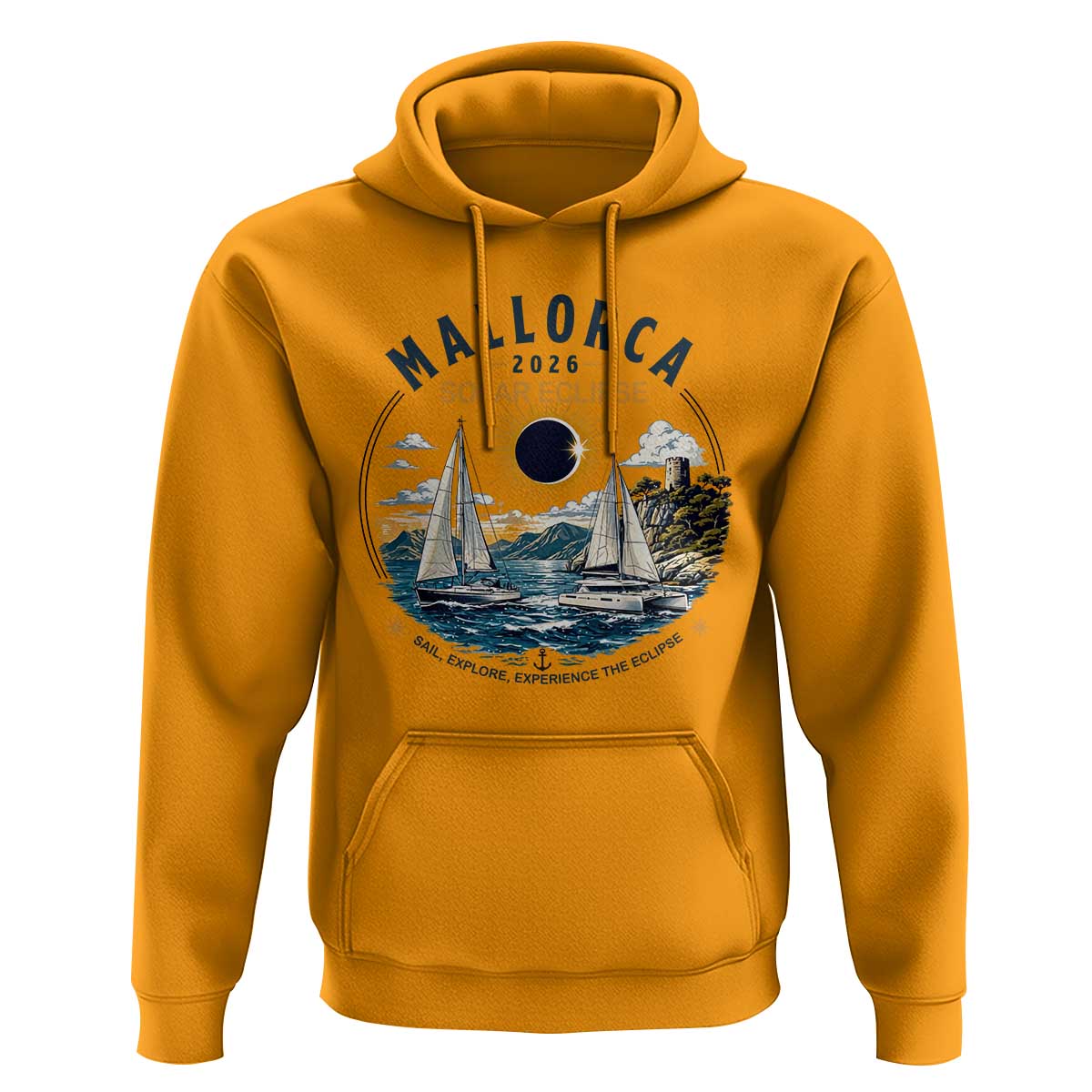 Mallorca Spain 2026 Total Solar Eclipse Hoodie Sailing Cruise Totality Sail Explore Experience Travel Souvenir