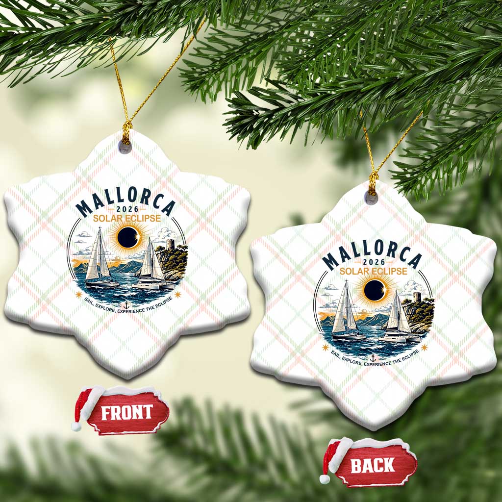 Mallorca Spain 2026 Total Solar Eclipse Ceramic Ornament Sailing Cruise Totality Sail Explore Experience Travel Souvenir