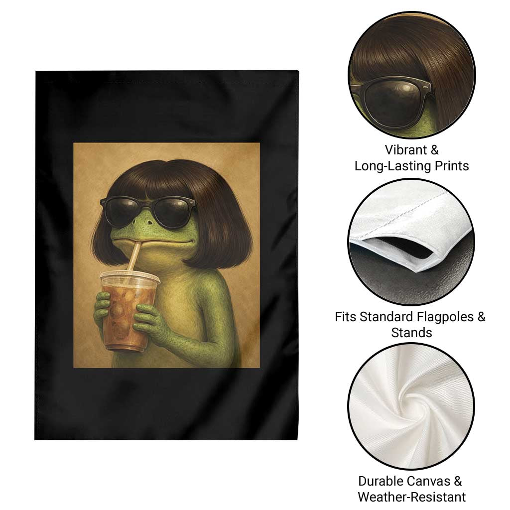 Funny Frog Bob Haircut Renaissance Painting Meme Garden Flag