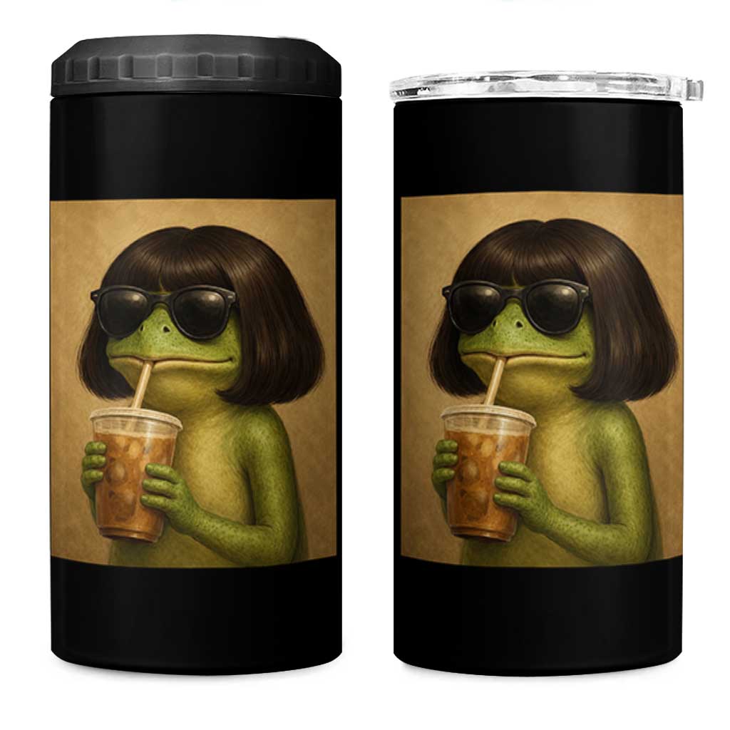 Funny Frog Bob Haircut Renaissance Painting Meme 4 in 1 Can Cooler Tumbler
