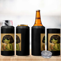 Funny Frog Bob Haircut Renaissance Painting Meme 4 in 1 Can Cooler Tumbler