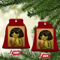 Funny Frog Bob Haircut Renaissance Painting Meme Ceramic Ornament