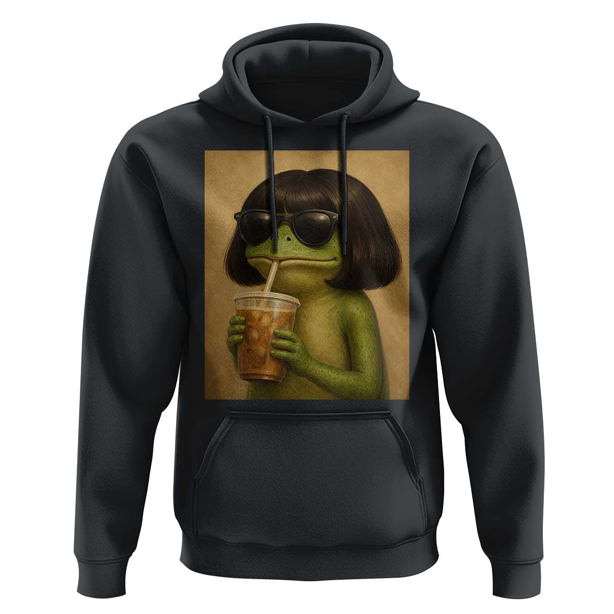 Funny Frog Bob Haircut Renaissance Painting Meme Hoodie