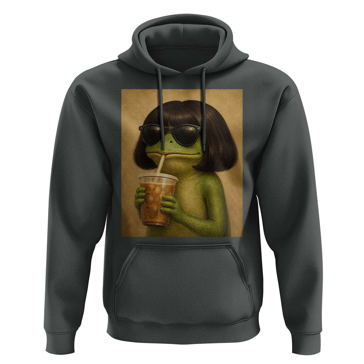 Funny Frog Bob Haircut Renaissance Painting Meme Hoodie