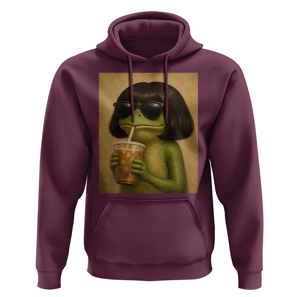 Funny Frog Bob Haircut Renaissance Painting Meme Hoodie