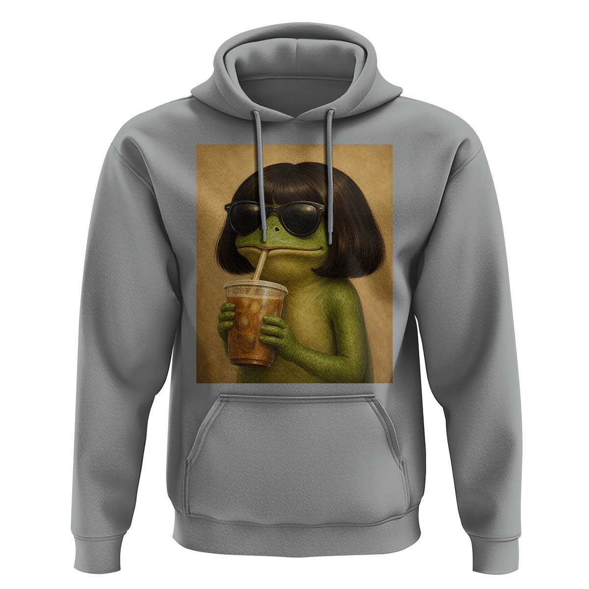 Funny Frog Bob Haircut Renaissance Painting Meme Hoodie