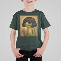 Funny Frog Bob Haircut Renaissance Painting Meme T Shirt For Kid