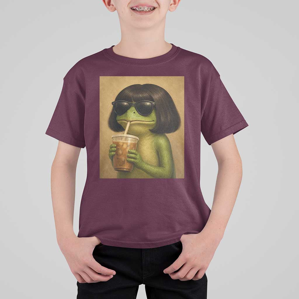Funny Frog Bob Haircut Renaissance Painting Meme T Shirt For Kid
