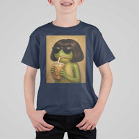 Funny Frog Bob Haircut Renaissance Painting Meme T Shirt For Kid