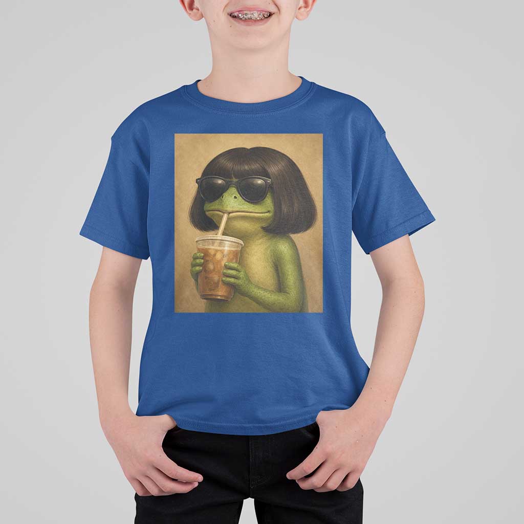 Funny Frog Bob Haircut Renaissance Painting Meme T Shirt For Kid