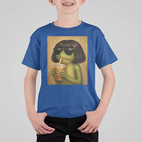Funny Frog Bob Haircut Renaissance Painting Meme T Shirt For Kid