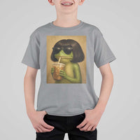 Funny Frog Bob Haircut Renaissance Painting Meme T Shirt For Kid