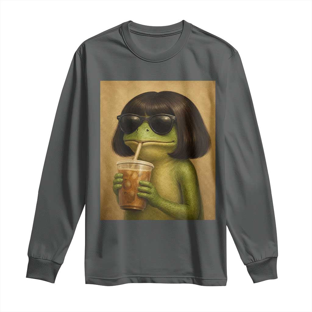Funny Frog Bob Haircut Renaissance Painting Meme Long Sleeve Shirt