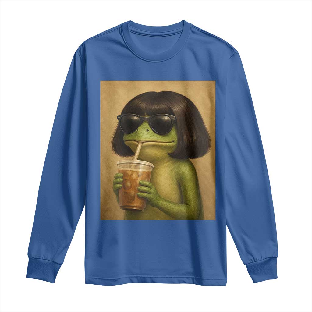 Funny Frog Bob Haircut Renaissance Painting Meme Long Sleeve Shirt