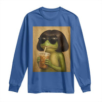 Funny Frog Bob Haircut Renaissance Painting Meme Long Sleeve Shirt