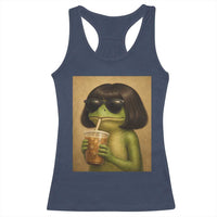 Funny Frog Bob Haircut Renaissance Painting Meme Racerback Tank Top