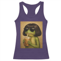Funny Frog Bob Haircut Renaissance Painting Meme Racerback Tank Top
