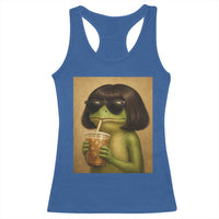 Funny Frog Bob Haircut Renaissance Painting Meme Racerback Tank Top