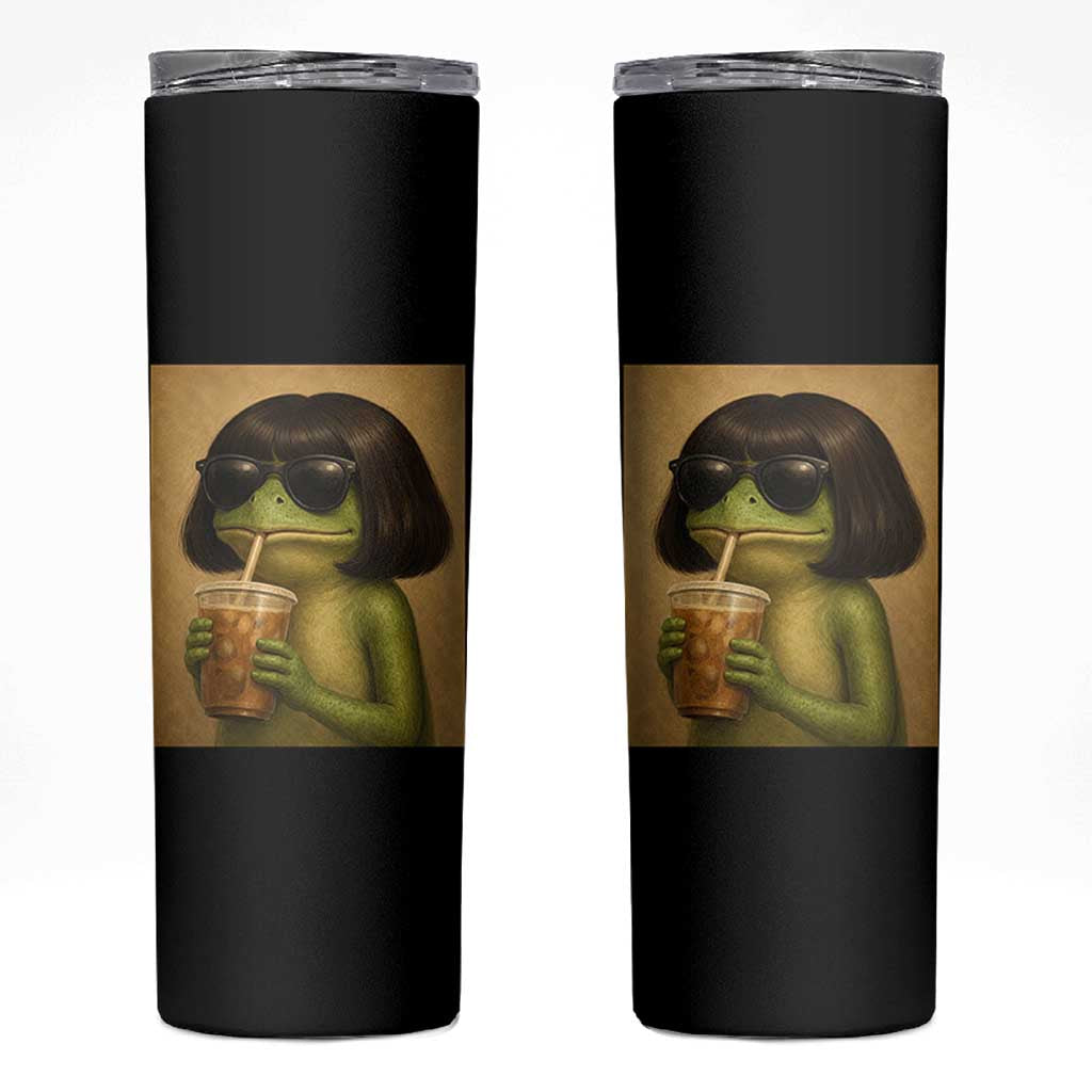 Funny Frog Bob Haircut Renaissance Painting Meme Skinny Tumbler