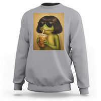 Funny Frog Bob Haircut Renaissance Painting Meme Sweatshirt