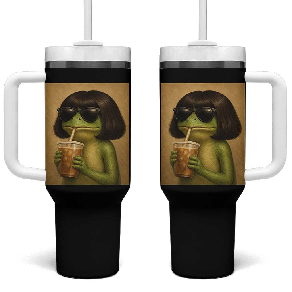 Funny Frog Bob Haircut Renaissance Painting Meme Tumbler With Handle