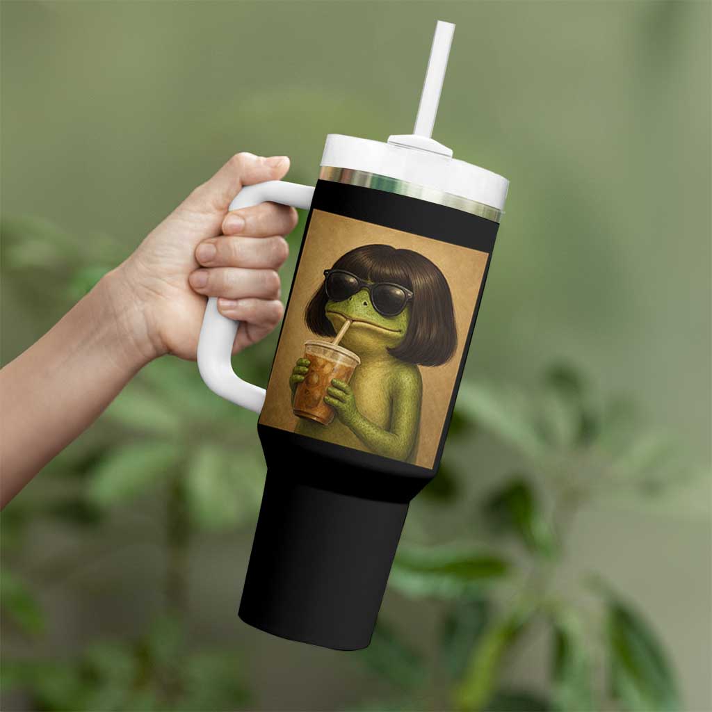 Funny Frog Bob Haircut Renaissance Painting Meme Tumbler With Handle