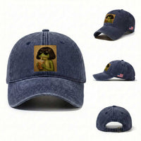 Funny Frog Bob Haircut Renaissance Painting Meme Washed Cotton Baseball Cap