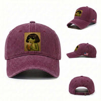 Funny Frog Bob Haircut Renaissance Painting Meme Washed Cotton Baseball Cap