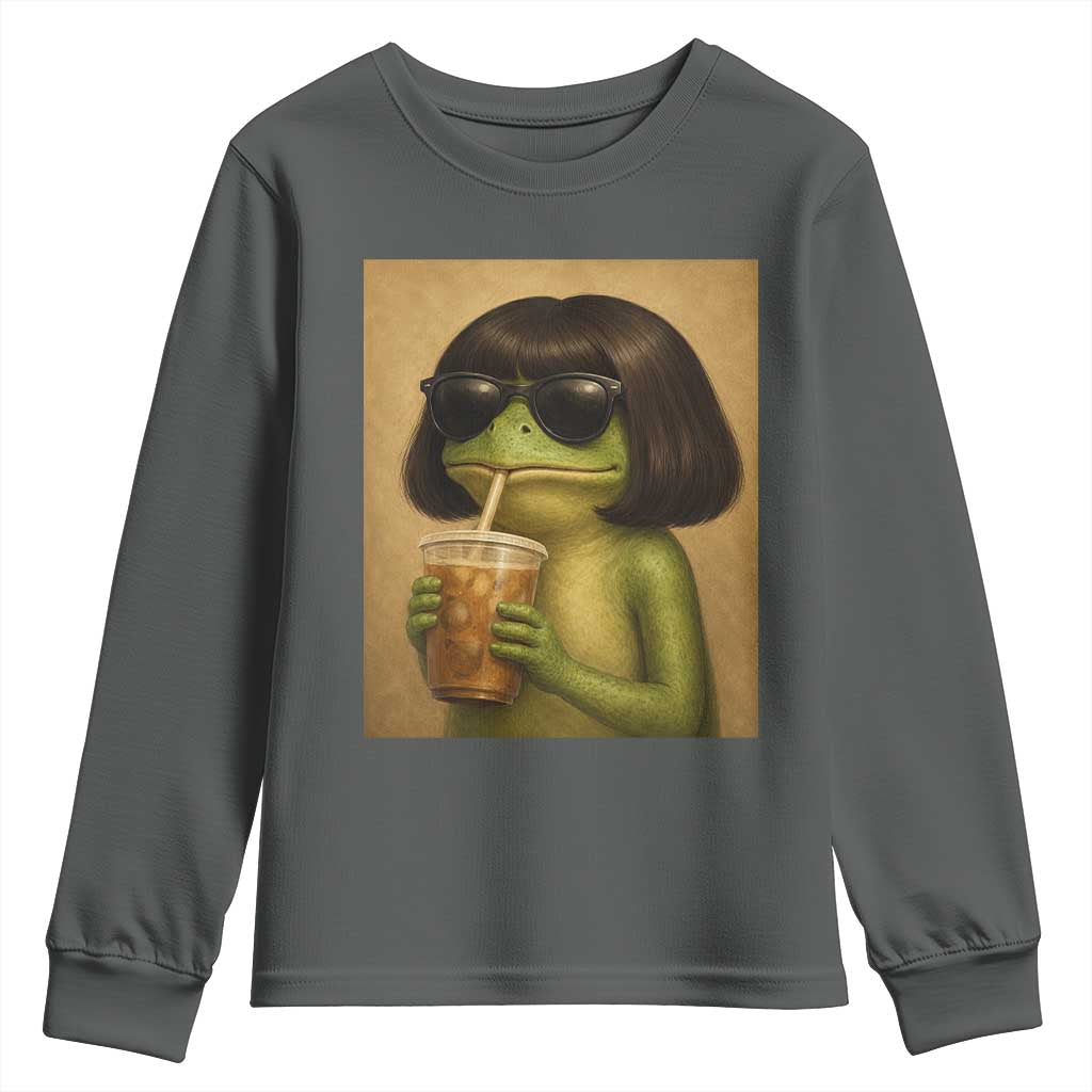 Funny Frog Bob Haircut Renaissance Painting Meme Youth Sweatshirt