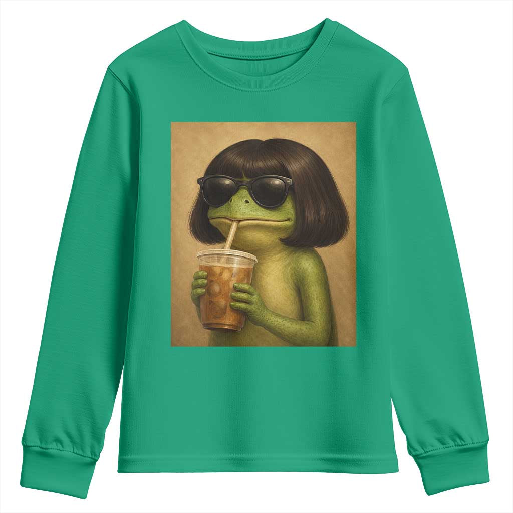 Funny Frog Bob Haircut Renaissance Painting Meme Youth Sweatshirt