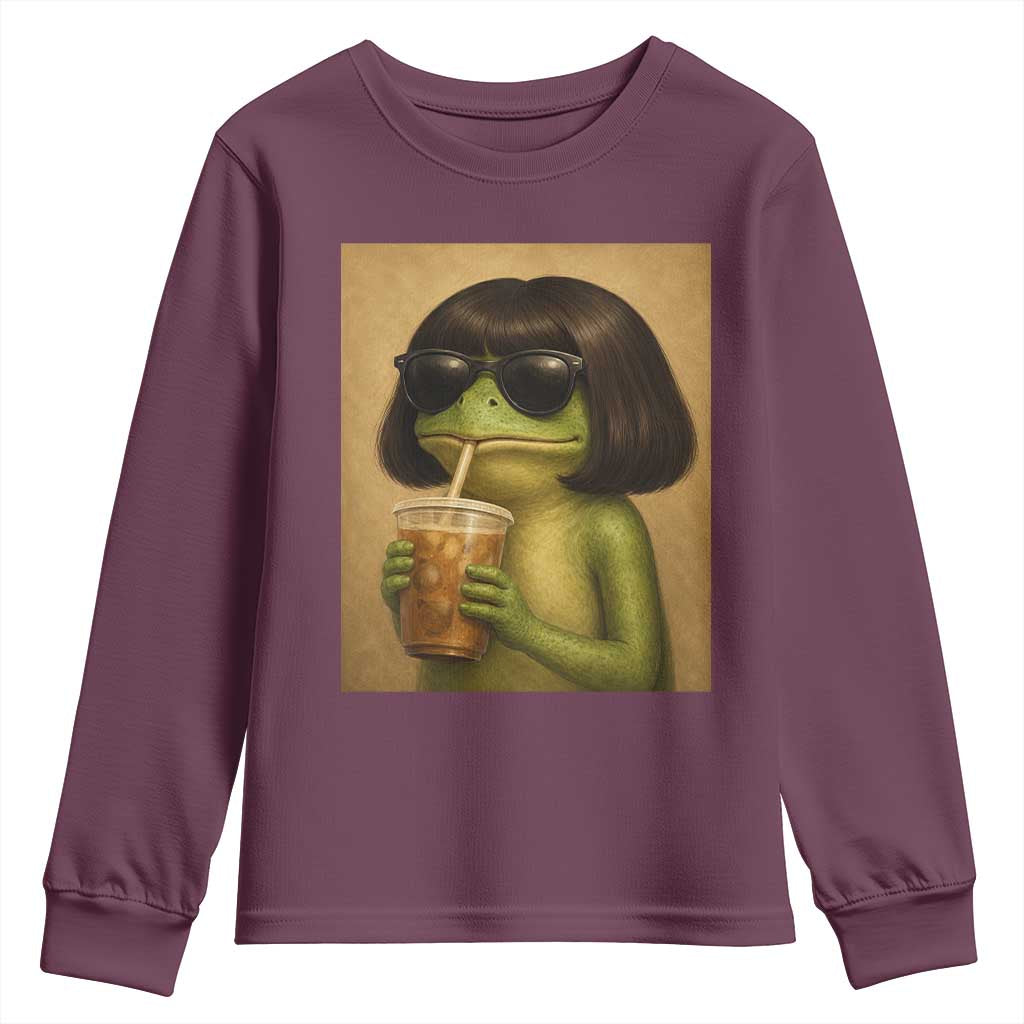 Funny Frog Bob Haircut Renaissance Painting Meme Youth Sweatshirt
