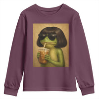 Funny Frog Bob Haircut Renaissance Painting Meme Youth Sweatshirt