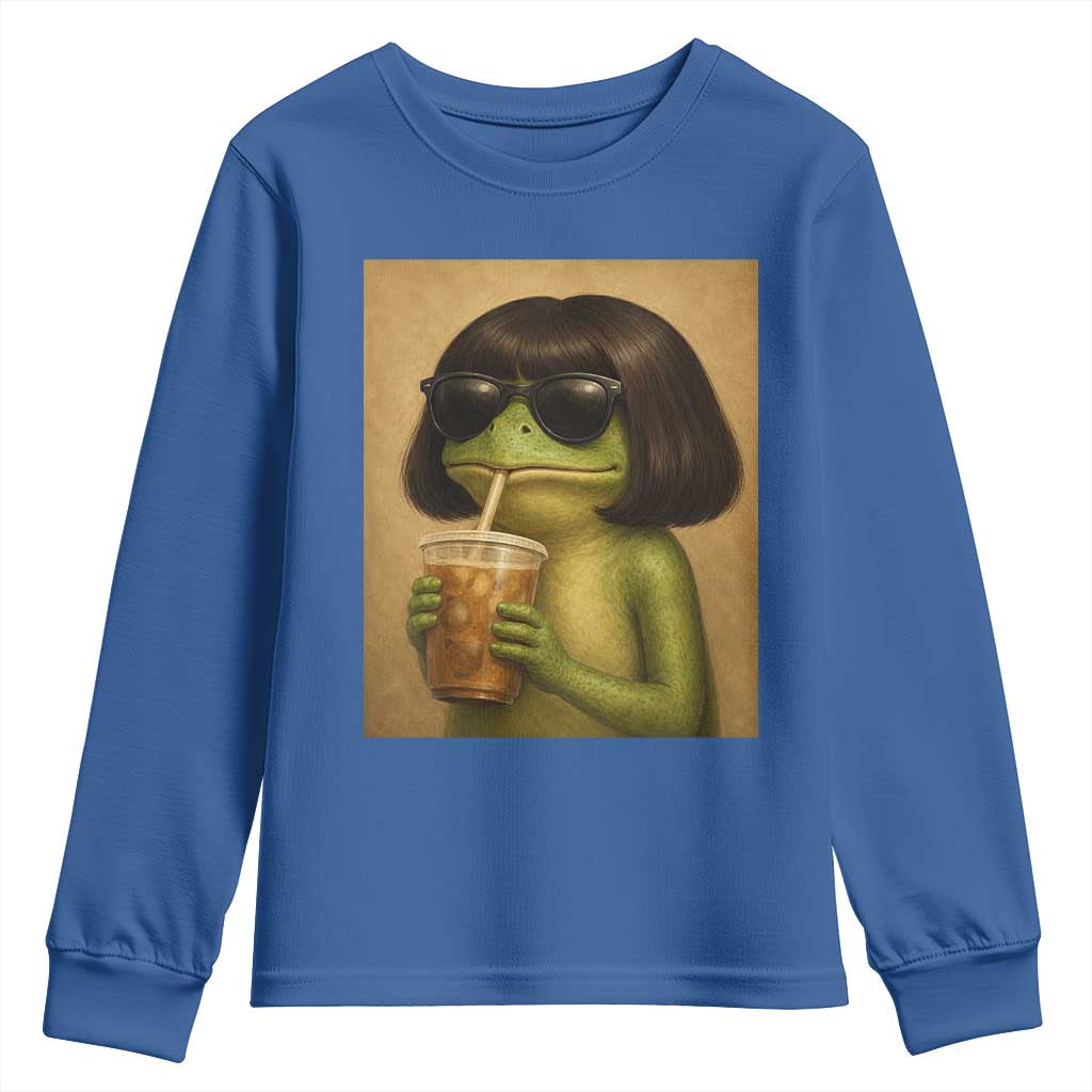 Funny Frog Bob Haircut Renaissance Painting Meme Youth Sweatshirt