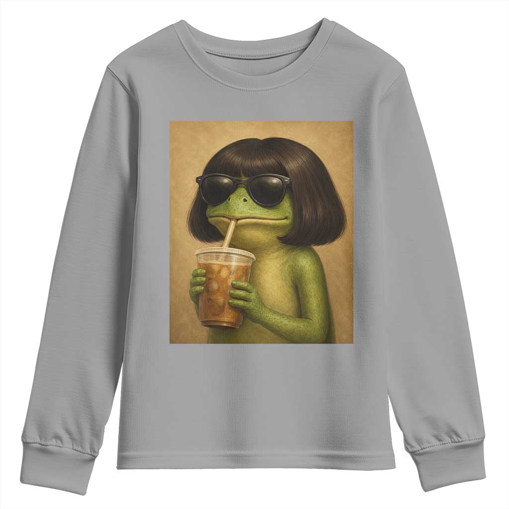 Funny Frog Bob Haircut Renaissance Painting Meme Youth Sweatshirt
