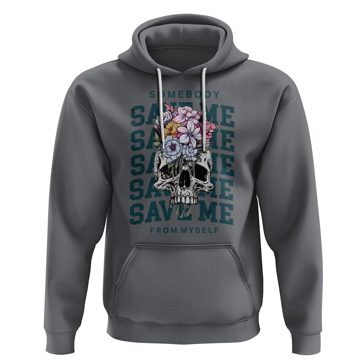 Retro Western Skull Hoodie Somebody Save Me From Myself Country Music - Wonder Print Shop