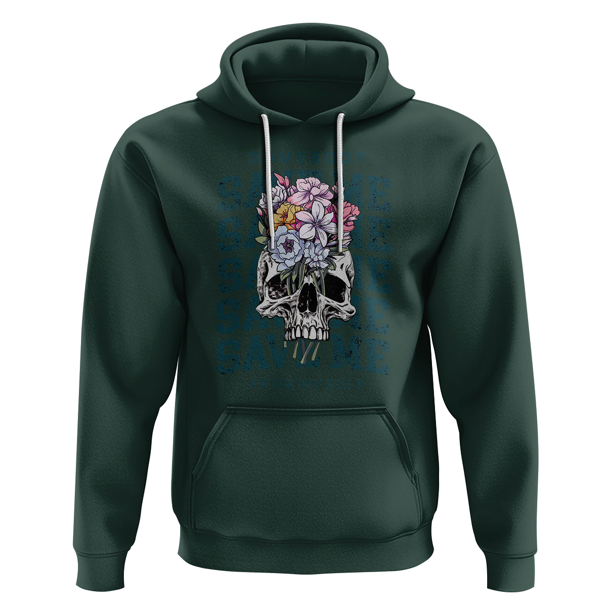 Retro Western Skull Hoodie Somebody Save Me From Myself Country Music - Wonder Print Shop