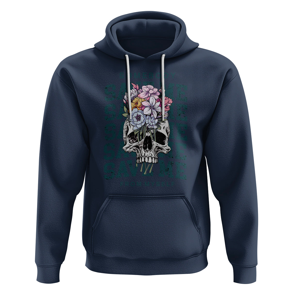 Retro Western Skull Hoodie Somebody Save Me From Myself Country Music - Wonder Print Shop